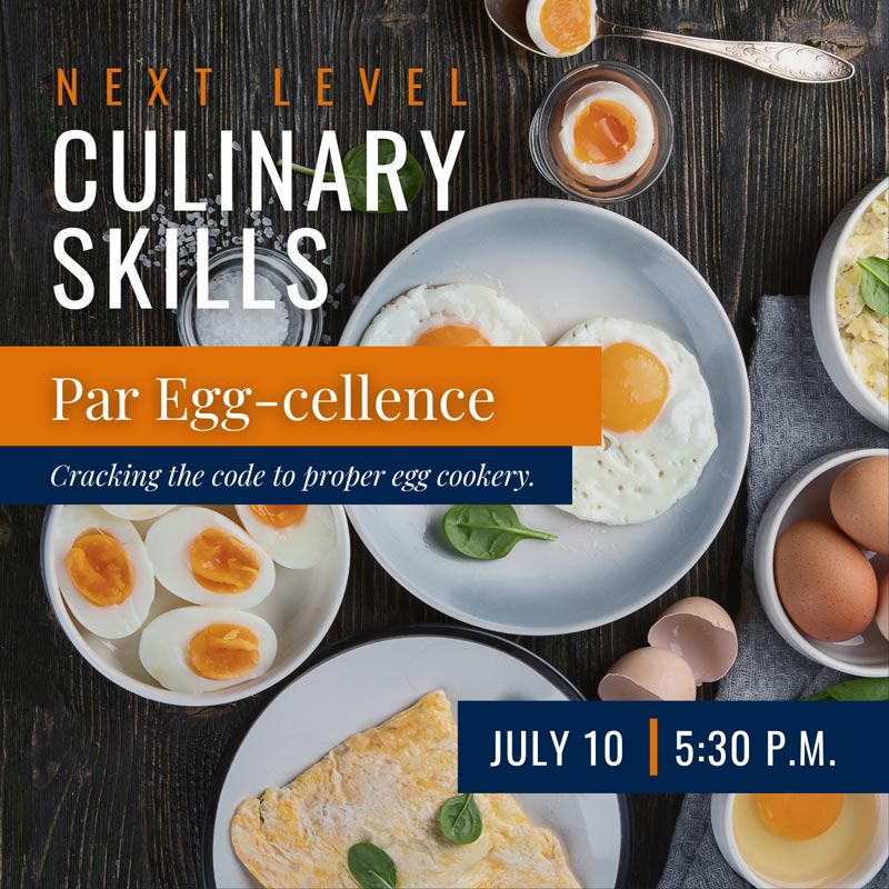 culinary skills flyer for egg cooking skills.