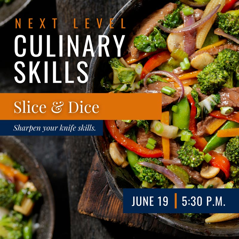 culinary skills flyer for knife skills.