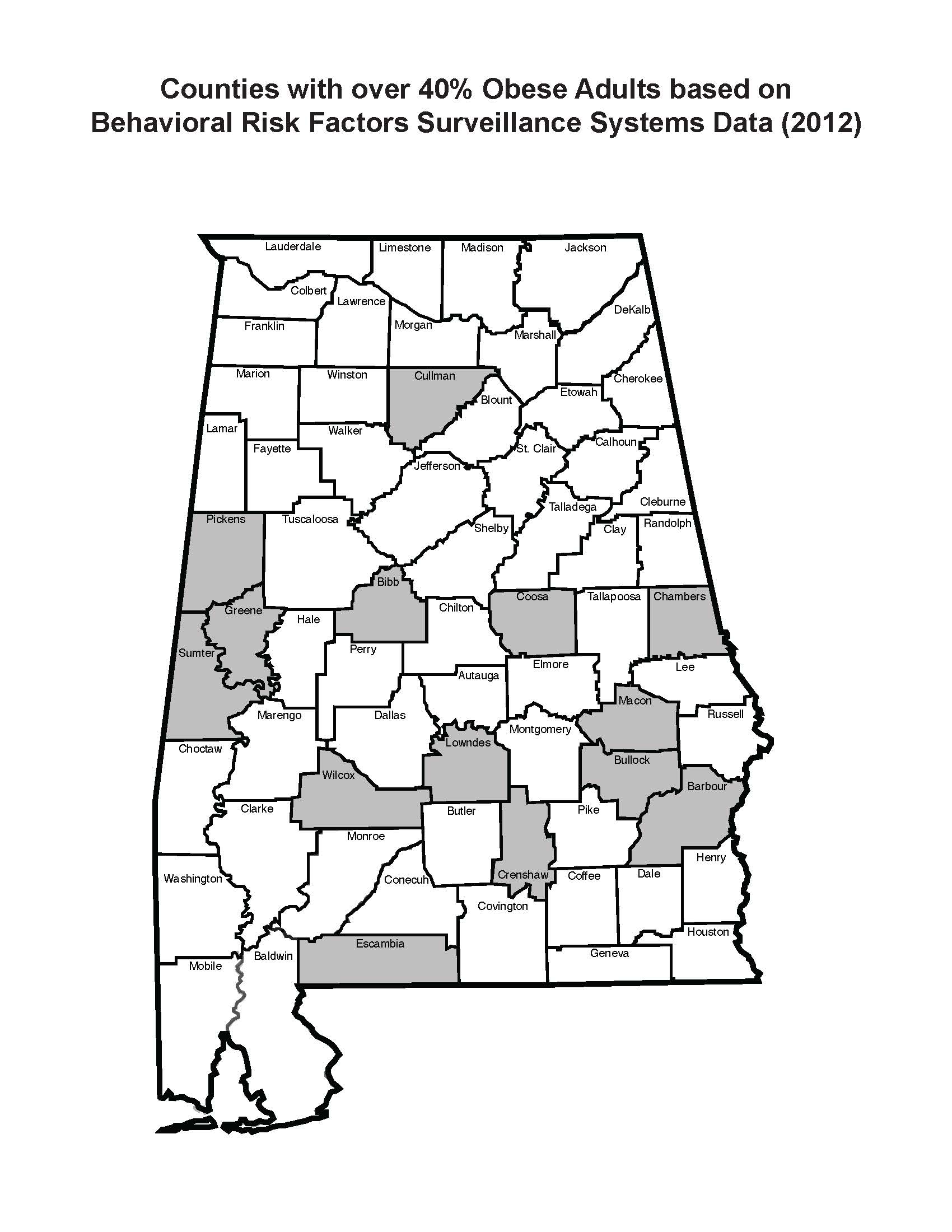 Obese Counties Map